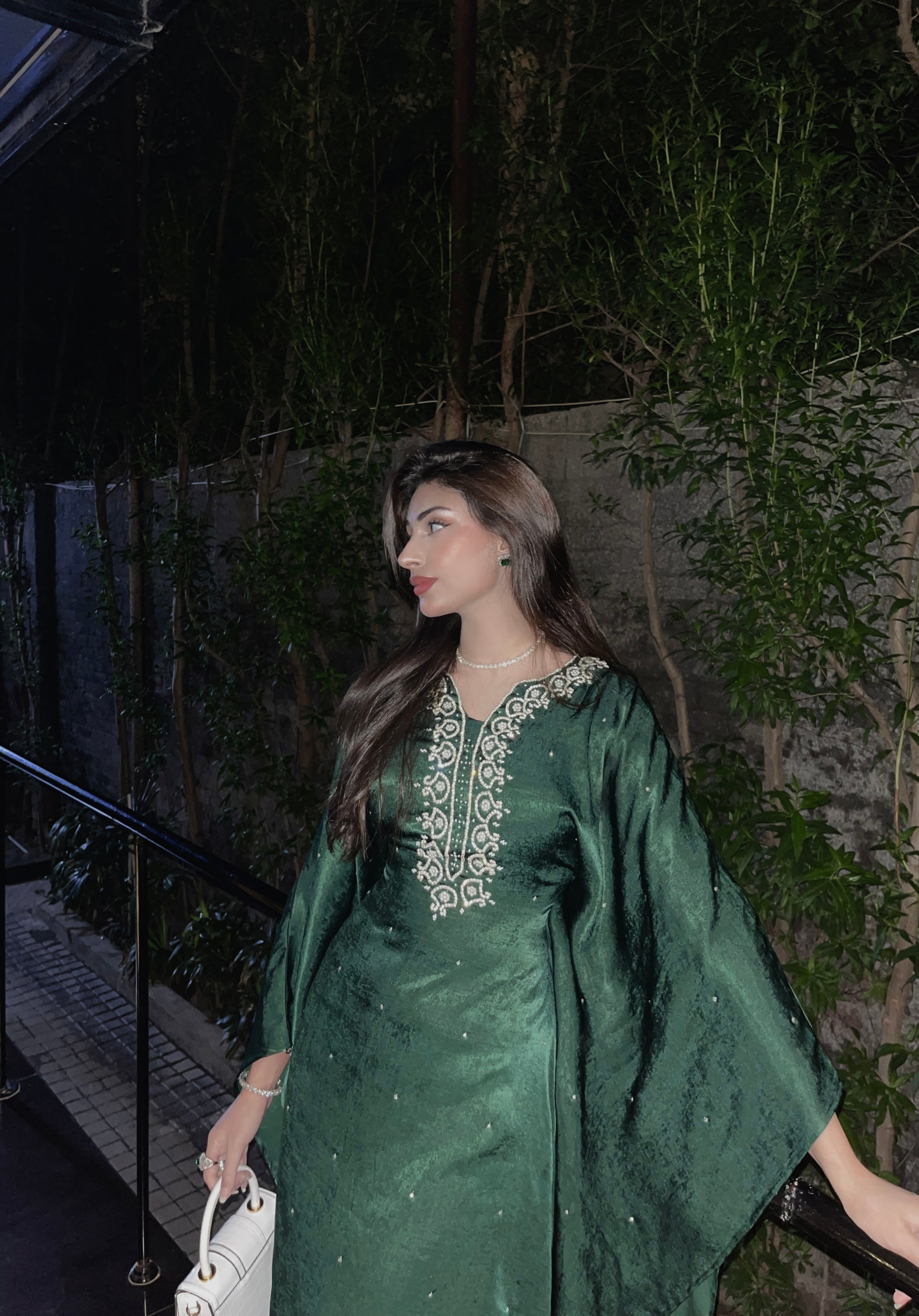 Olive caftan 2 piece set