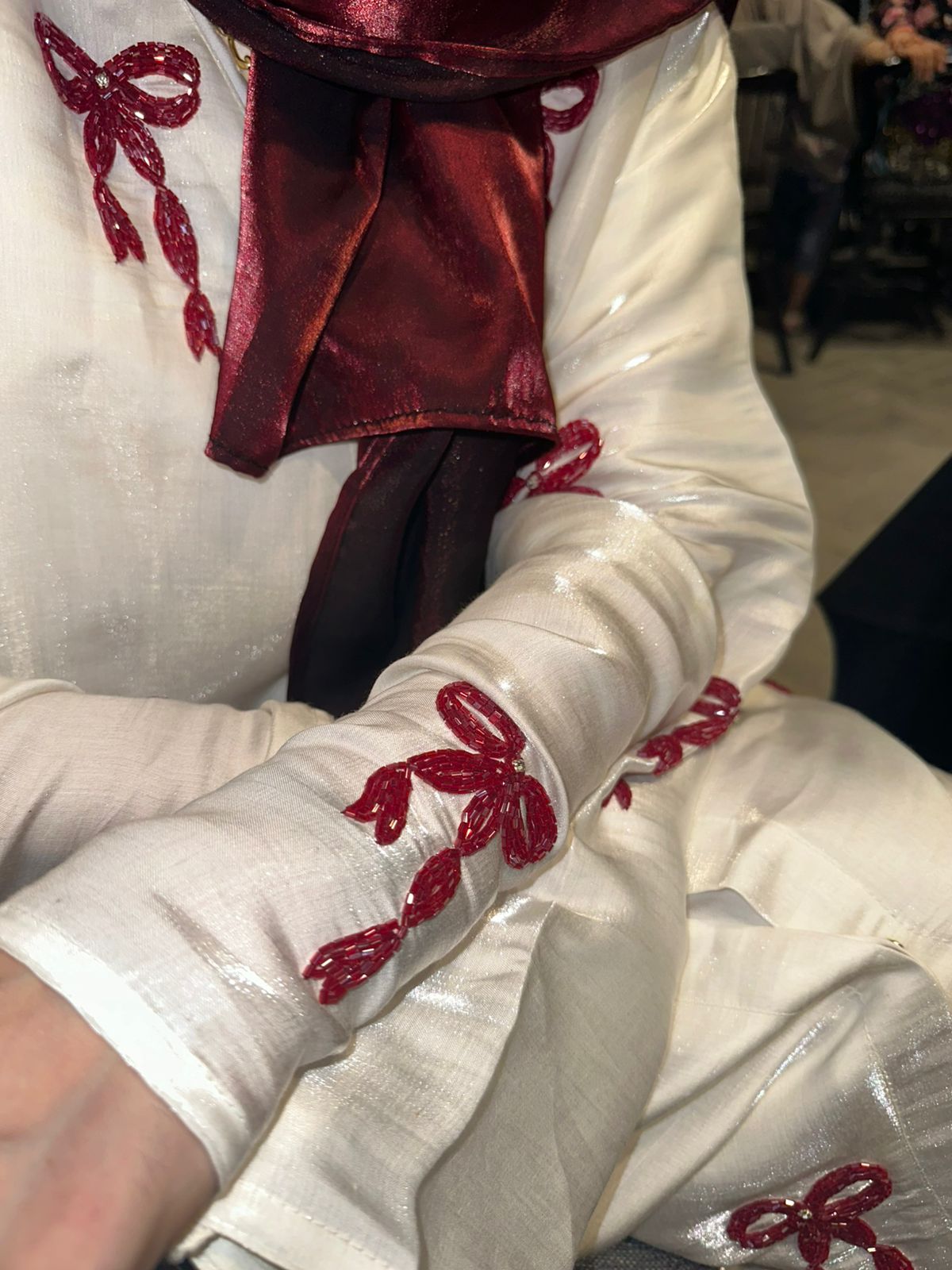 Red Bow Abaya