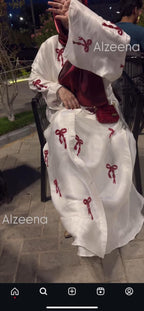 Red Bow Abaya