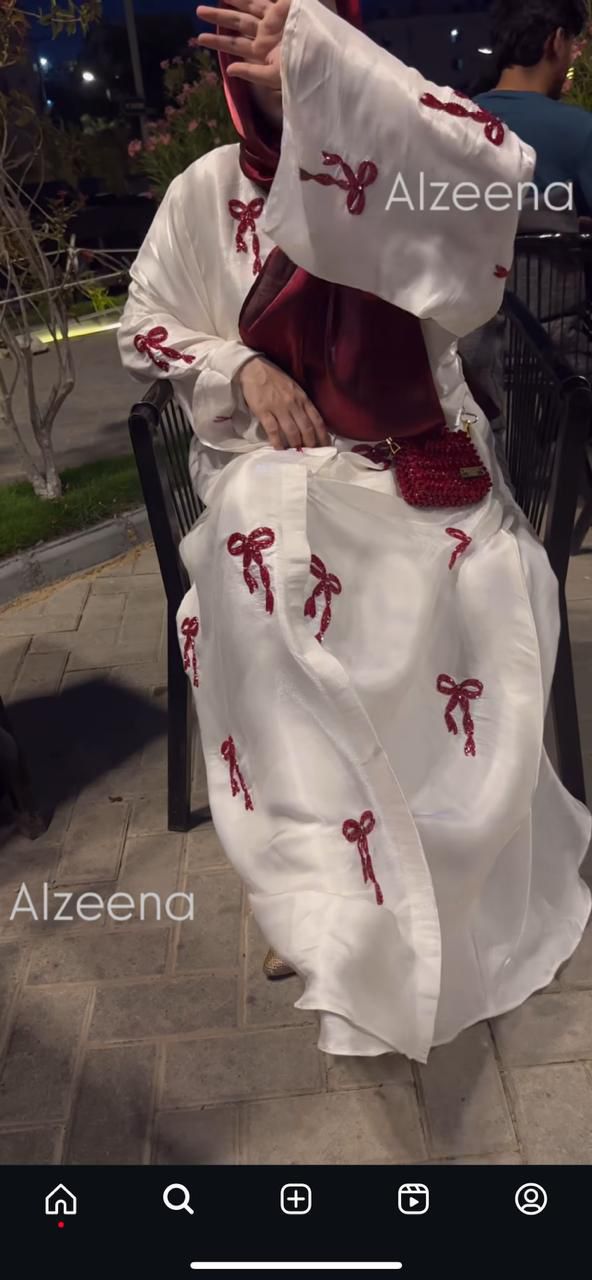 Red Bow Abaya